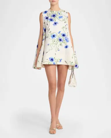 Stella McCartney Embellished Twisted Floral A-Line Mini Dress | Thumbnail 2