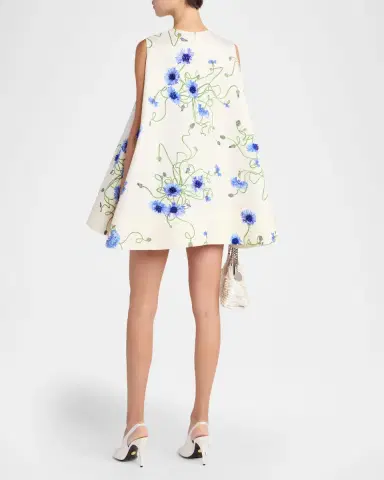 Stella McCartney Embellished Twisted Floral A-Line Mini Dress | Thumbnail 3