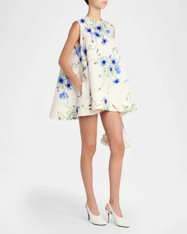 Stella McCartney Embellished Twisted Floral A-Line Mini Dress | Thumbnail 4