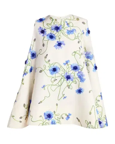 Stella McCartney Embellished Twisted Floral A-Line Mini Dress | Thumbnail 1