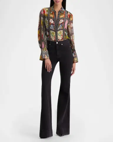 ALICE + OLIVIA Enchanted Tarot Wan Slit-Cuff Blouse | Thumbnail 2