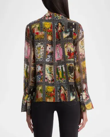 ALICE + OLIVIA Enchanted Tarot Wan Slit-Cuff Blouse | Thumbnail 3