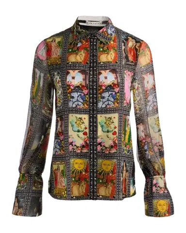 ALICE + OLIVIA Enchanted Tarot Wan Slit-Cuff Blouse | Thumbnail 1
