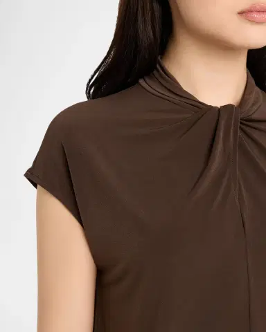 Vince Cap-Sleeve Twist-Front Jersey Top | Thumbnail 5