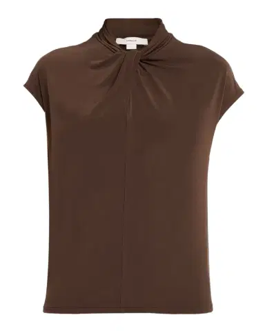 Vince Cap-Sleeve Twist-Front Jersey Top | Thumbnail 1