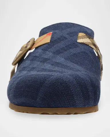 Burberry Check Denim Urchin Clogs | Thumbnail 2