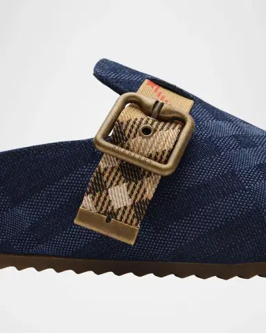 Burberry Check Denim Urchin Clogs | Thumbnail 4