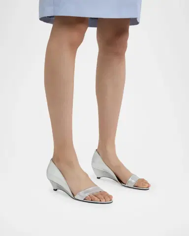 Jil Sander 35mm Metallic Leather Wedge Sandals | Thumbnail 2 Jil Sander 35mm Metallic Leather Wedge Sandals | Thumbnail 2