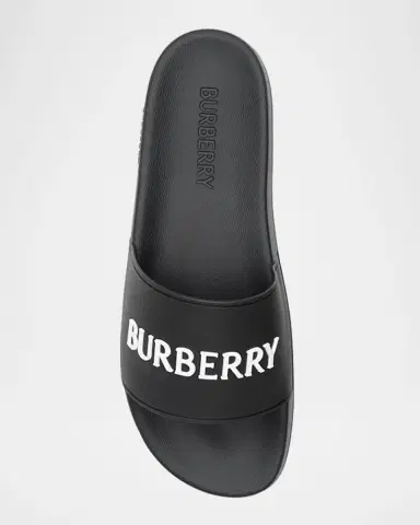 Burberry Men's Logo Contoured-Insole Slide Sandals | Thumbnail 5 Burberry Men's Logo Contoured-Insole Slide Sandals | Thumbnail 5