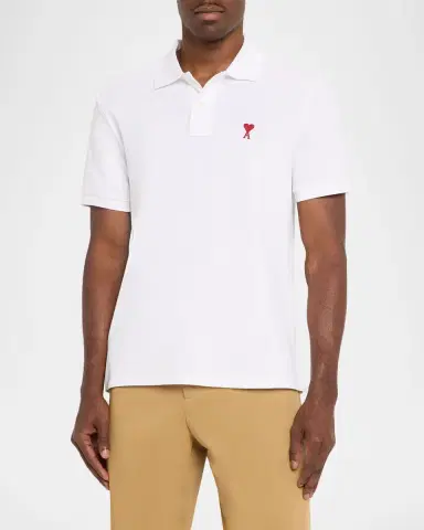 AMI PARIS Men's Ami de Coeur Cotton Polo Shirt | Thumbnail 3