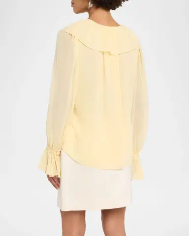 Kobi Halperin Joslyn Ruffle Chiffon Blouse | Thumbnail 3 Kobi Halperin Joslyn Ruffle Chiffon Blouse | Thumbnail 3
