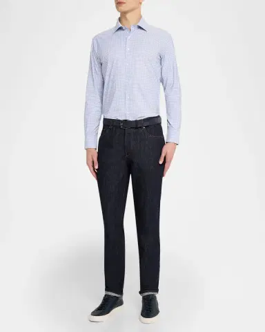 Peter Millar Men's Phillip Performance Twill Check Sport Shirt | Thumbnail 2 Peter Millar Men's Phillip Performance Twill Check Sport Shirt | Thumbnail 2