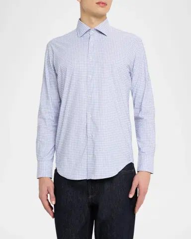 Peter Millar Men's Phillip Performance Twill Check Sport Shirt | Thumbnail 4 Peter Millar Men's Phillip Performance Twill Check Sport Shirt | Thumbnail 4