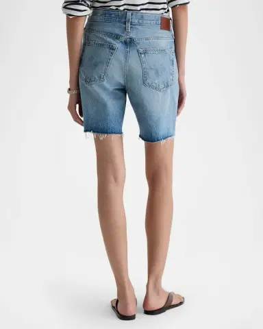 AG Jeans Billie Frayed-Hem Cotton Denim Shorts | Thumbnail 3 AG Jeans Billie Frayed-Hem Cotton Denim Shorts | Thumbnail 3