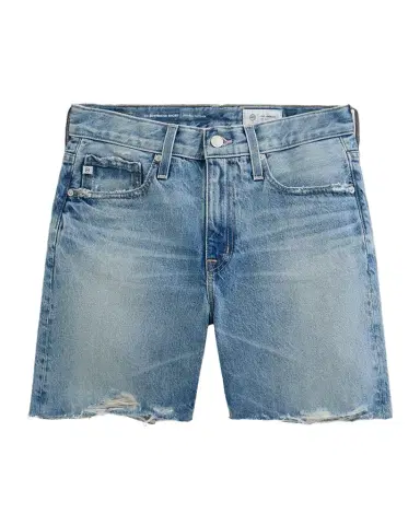 AG Jeans Billie Frayed-Hem Cotton Denim Shorts | Thumbnail 1 AG Jeans Billie Frayed-Hem Cotton Denim Shorts | Thumbnail 1