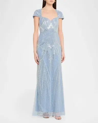 THEIA Zula Beaded Sweetheart Gown | Thumbnail 4