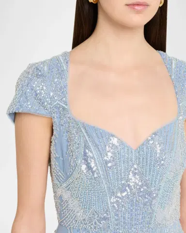 THEIA Zula Beaded Sweetheart Gown | Thumbnail 5
