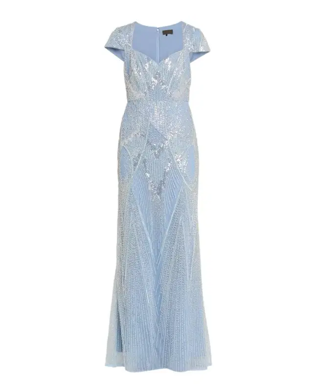 Theia Zula Beaded Sweetheart Gown
