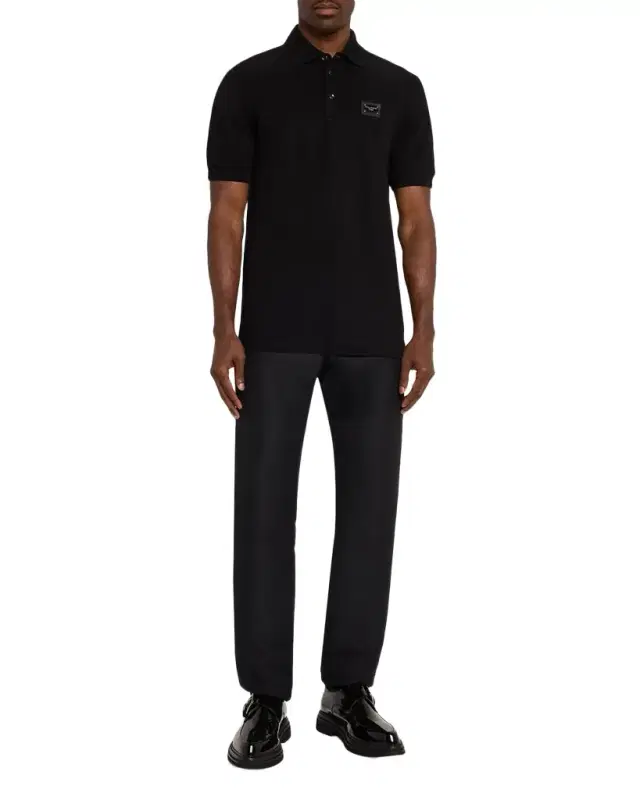 Dolce & Gabbana Men 's Cotton Pique Polo Shirt with Branded Tag