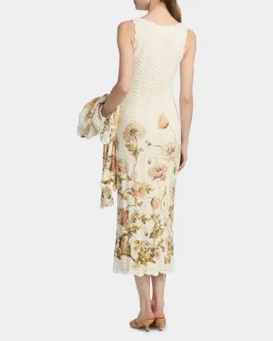 Cara Cara Orel Floral Crochet Knit Sleeveless Maxi Dress | Thumbnail 2