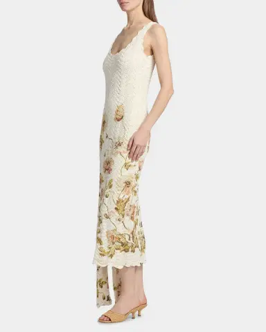 Cara Cara Orel Floral Crochet Knit Sleeveless Maxi Dress | Thumbnail 6