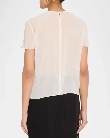 Emporio Armani Layered Sheer Georgette Top | Thumbnail 3 Emporio Armani Layered Sheer Georgette Top | Thumbnail 3