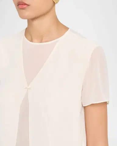 Emporio Armani Layered Sheer Georgette Top | Thumbnail 5 Emporio Armani Layered Sheer Georgette Top | Thumbnail 5