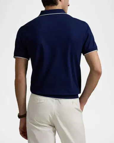 Polo Ralph Lauren Men's Cotton Jacquard Pique Short-Sleeve Polo Shirt | Thumbnail 3 Polo Ralph Lauren Men's Cotton Jacquard Pique Short-Sleeve Polo Shirt | Thumbnail 3