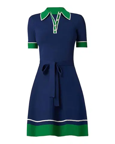 Shoshanna Bennett Striped-Trim Polo Mini Dress | Thumbnail 1 Shoshanna Bennett Striped-Trim Polo Mini Dress | Thumbnail 1