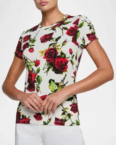 L'Agence Ressi Short-Sleeve Rose Thorn Tee | Thumbnail 3 L'Agence Ressi Short-Sleeve Rose Thorn Tee | Thumbnail 3
