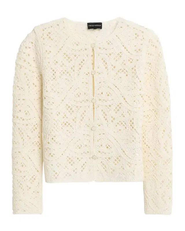 Open-Stitch Knit Cardigan