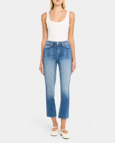 L'Agence Celestia Slim-Straight Cropped Jeans | Thumbnail 5