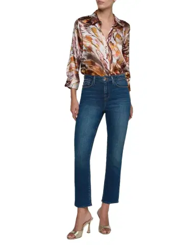 L'Agence Celestia Slim-Straight Cropped Jeans | Thumbnail 1