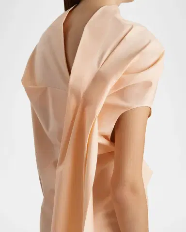 Khaite Tatia Draped Cotton Cap-Sleeve Mini Dress | Thumbnail 5