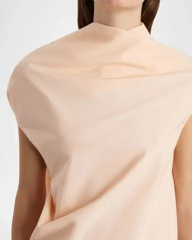 Khaite Tatia Draped Cotton Cap-Sleeve Mini Dress | Thumbnail 6