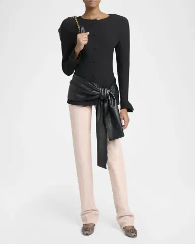 Chloé Jewel-Neck Tailored Wool Jacket | Thumbnail 2 Chloé Jewel-Neck Tailored Wool Jacket | Thumbnail 2