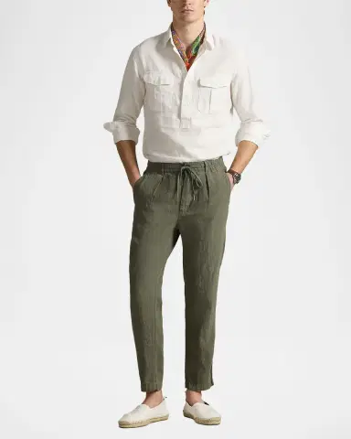 Polo Ralph Lauren Men's Linen Drawstring Pants | Thumbnail 2 Polo Ralph Lauren Men's Linen Drawstring Pants | Thumbnail 2