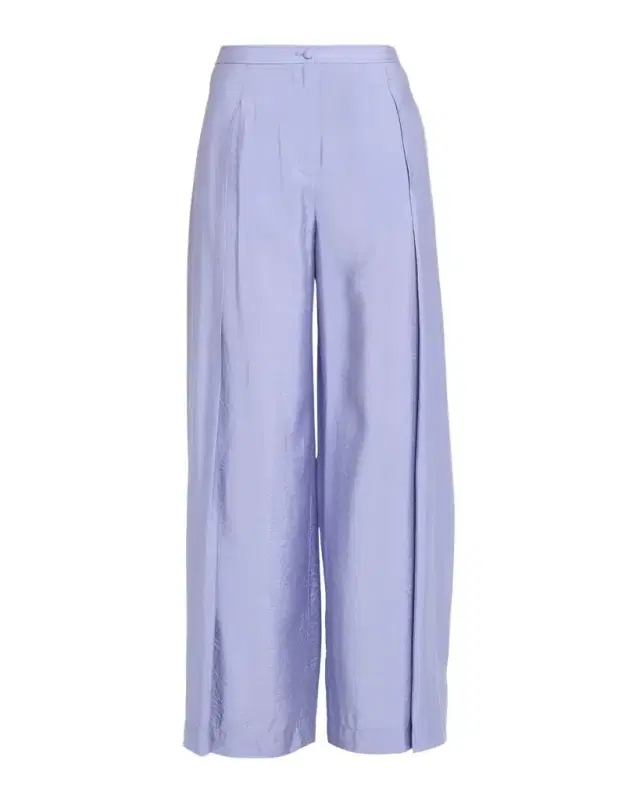 Pleated Wide-Leg Viscose Trousers