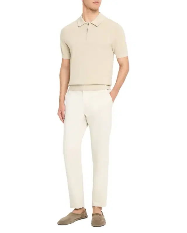 Vince Men's Cotton and Cashmere Pique Half-Zip Polo Shirt
