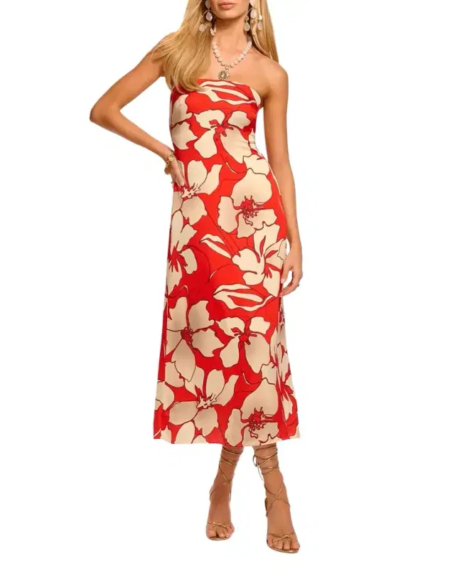 Kamilla Strapless Floral Slip Dress