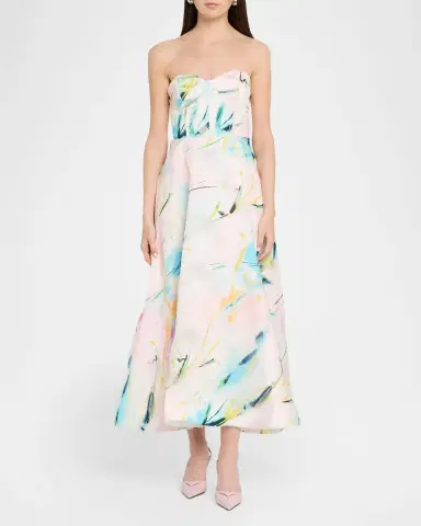 As It May Mika Strapless Jacquard Midi Dress | Thumbnail 2 As It May Mika Strapless Jacquard Midi Dress | Thumbnail 2