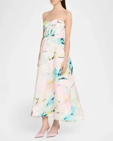 As It May Mika Strapless Jacquard Midi Dress | Thumbnail 4 As It May Mika Strapless Jacquard Midi Dress | Thumbnail 4