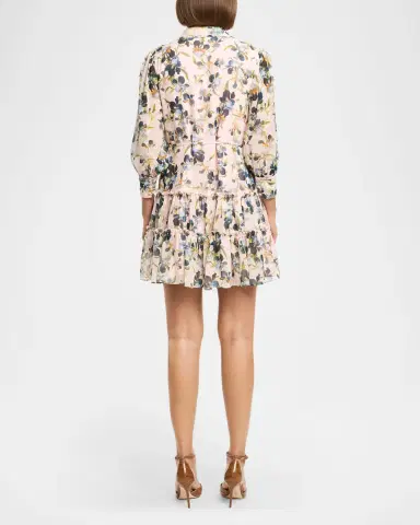 Cinq à Sept Trailing Iris Mini Shirtdress | Thumbnail 3