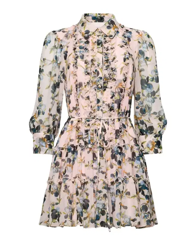 Trailing Iris Mini Shirtdress