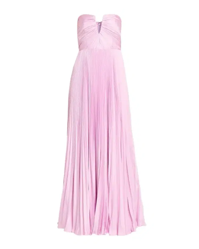 Ella Strapless Pleated A-Line Gown