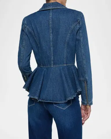 L'Agence Moxie Denim Peplum Jacket | Thumbnail 3 L'Agence Moxie Denim Peplum Jacket | Thumbnail 3