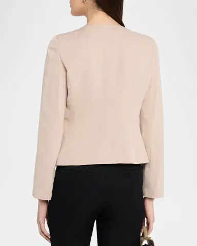Emporio Armani Ruffle-Trim Twill Jacket | Thumbnail 3 Emporio Armani Ruffle-Trim Twill Jacket | Thumbnail 3