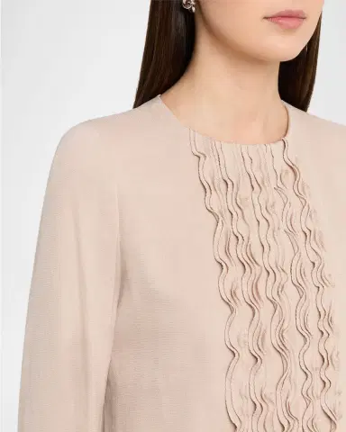 Emporio Armani Ruffle-Trim Twill Jacket | Thumbnail 5 Emporio Armani Ruffle-Trim Twill Jacket | Thumbnail 5