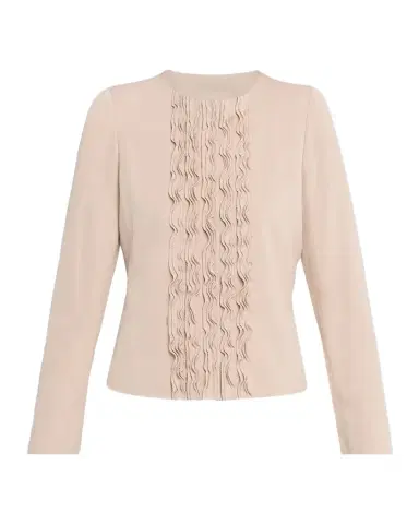 Emporio Armani Ruffle-Trim Twill Jacket | Thumbnail 1 Emporio Armani Ruffle-Trim Twill Jacket | Thumbnail 1