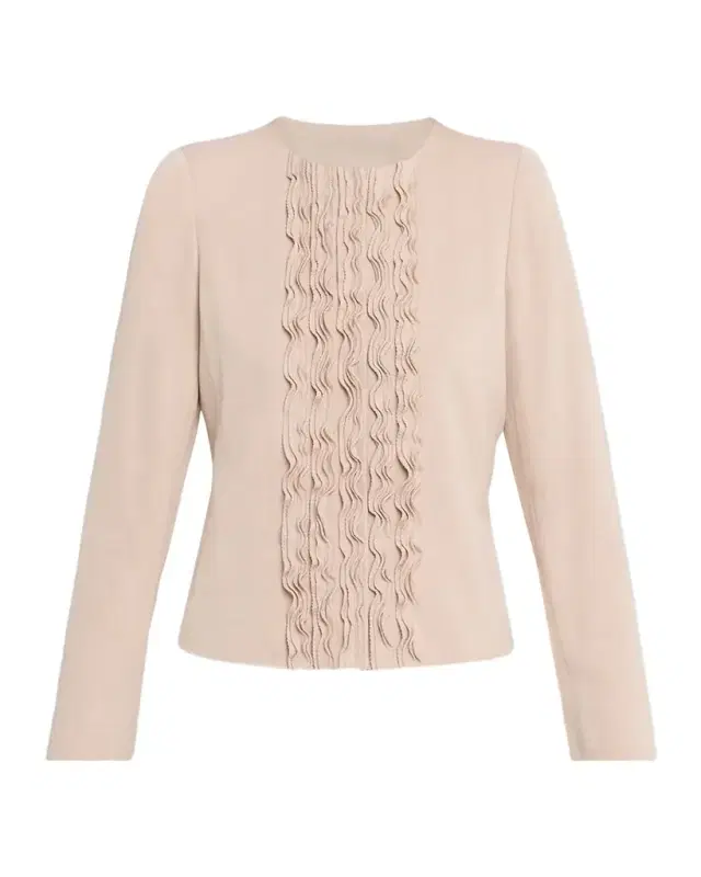 Emporio Armani Ruffle-Trim Twill Jacket